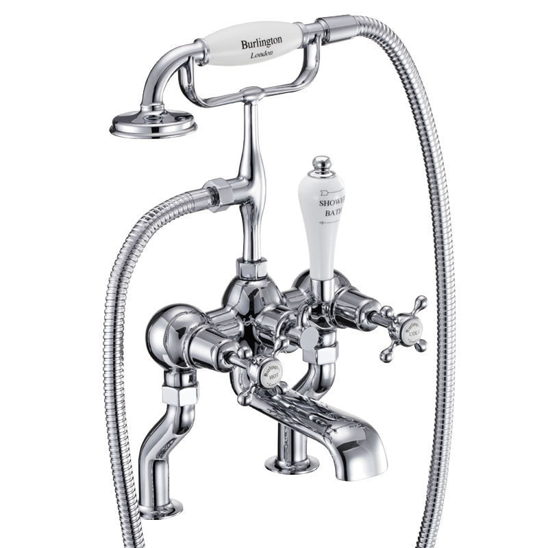 Burlington Claremont Deck Mounted Bath Shower Mixer With S Adjuster Deluxe Bathrooms Ireland