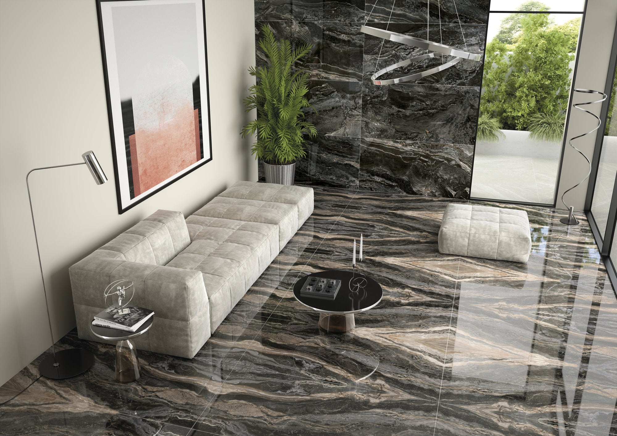 Orobico Light Tile Marble Effect Polished 60x120cm