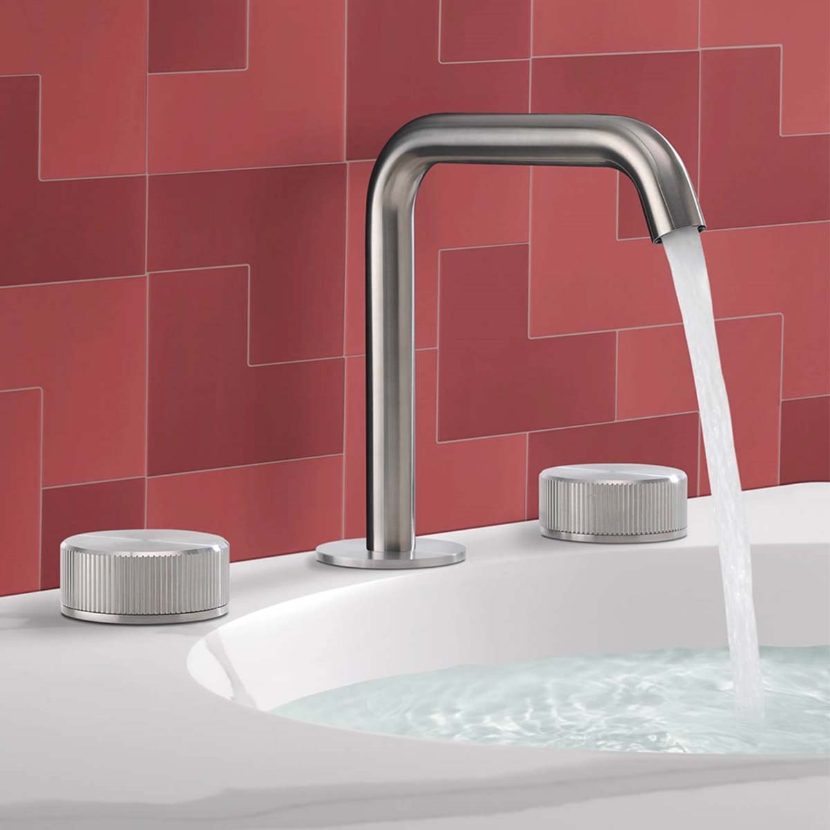 Crosswater 3ONE6 3 Hole Deck Mounted Basin Mixer Tap - 316 Stainless Steel Lifestyle