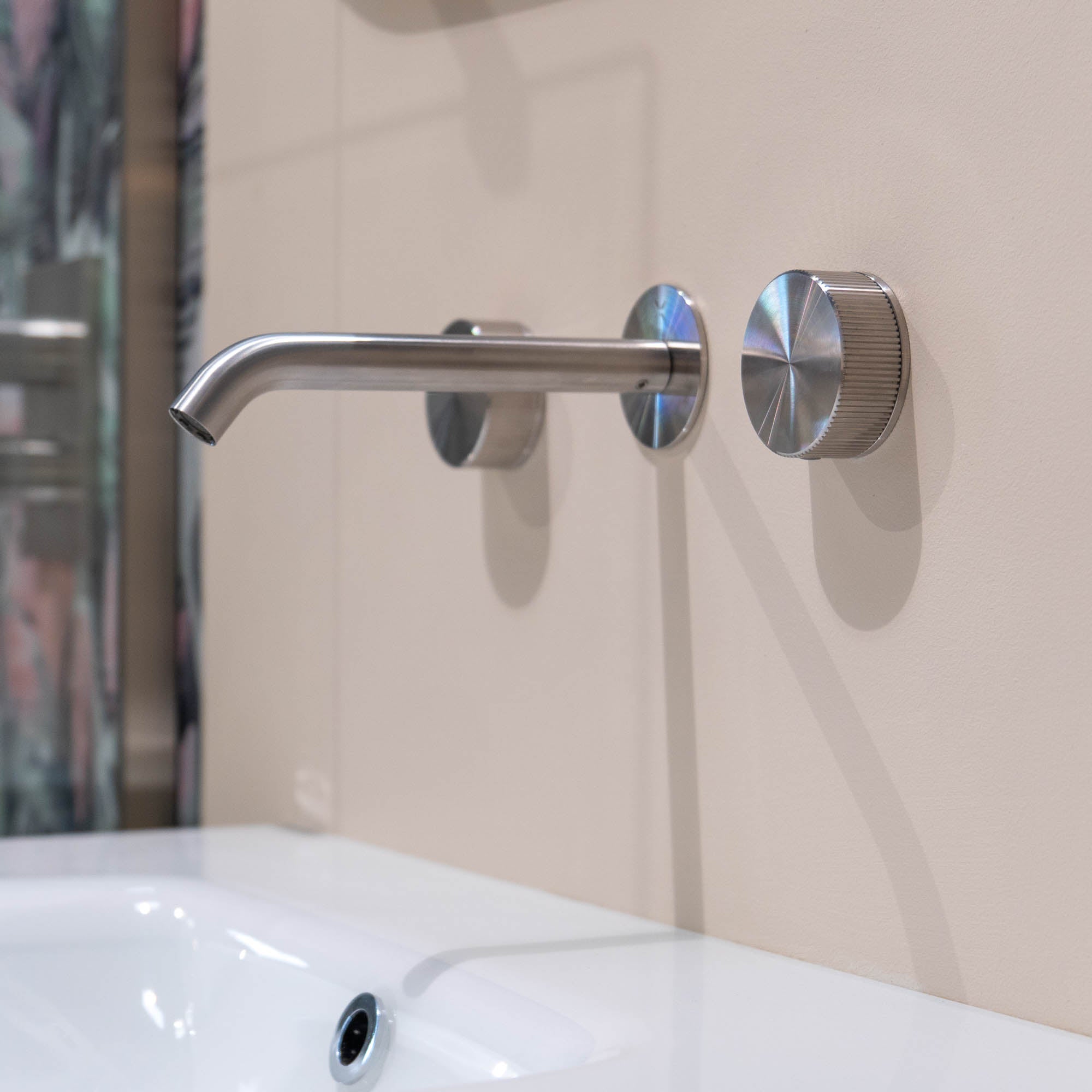 Crosswater 3ONE6 3 Hole Wall Mounted Basin Mixer Tap - Stainless Steel