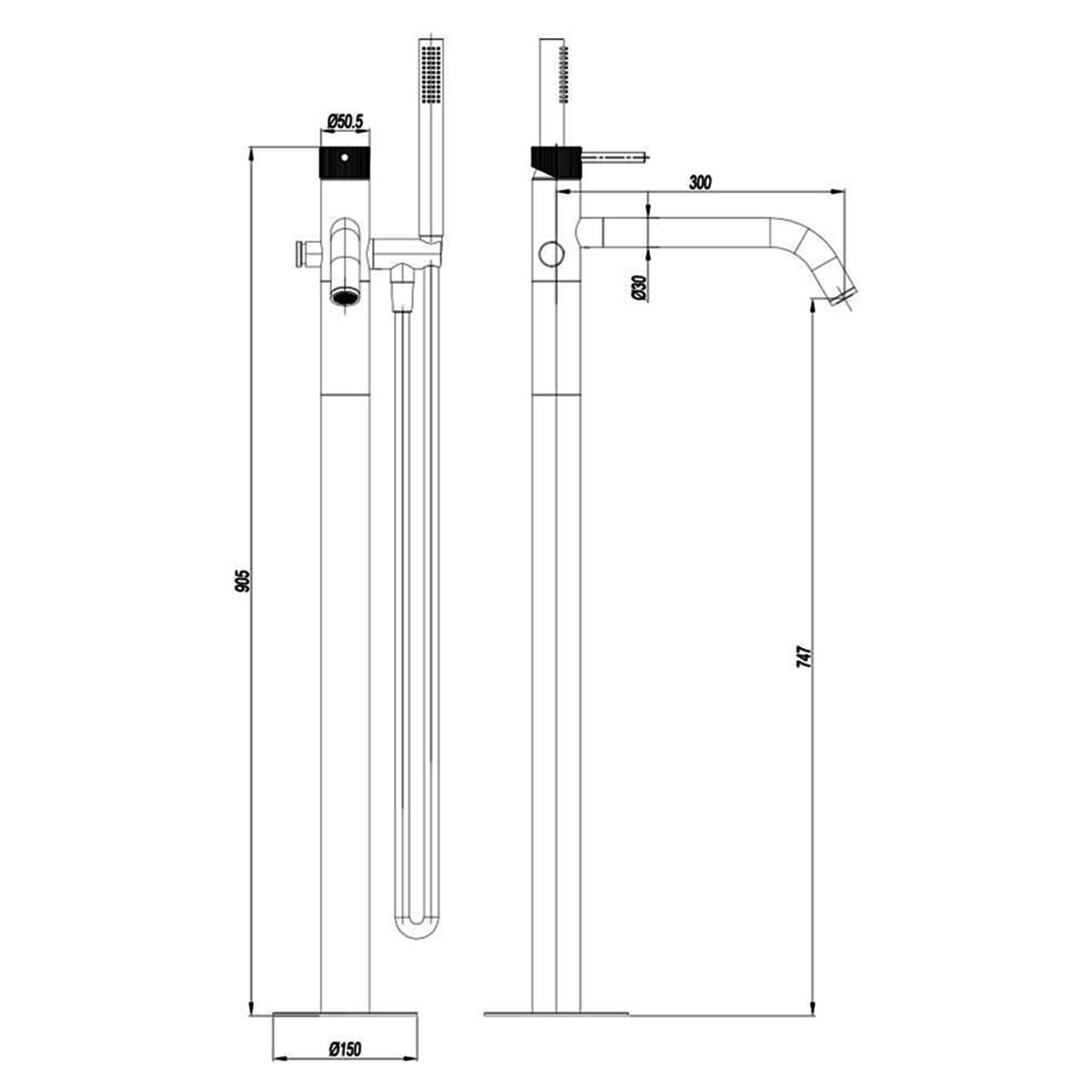 Crosswater 3one6 Floorstanding Bath Shower Mixer With Shower Stainless Steel