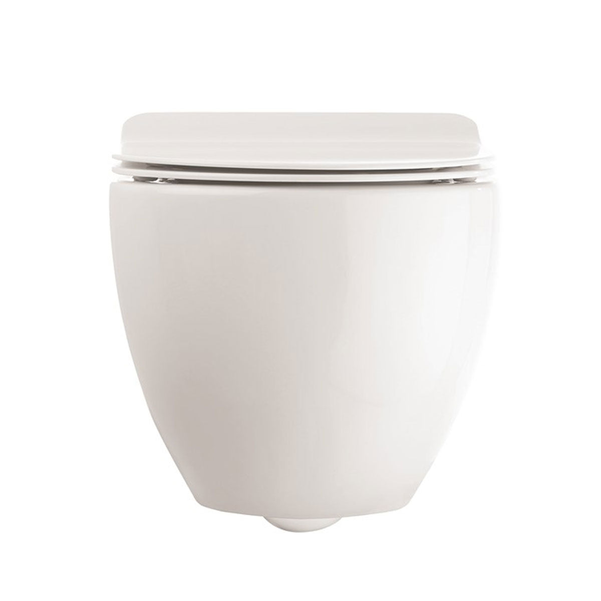 Crosswater Glide II Rimless Wall Hung WC Pan With Slim Soft Close Toilet Seat Front