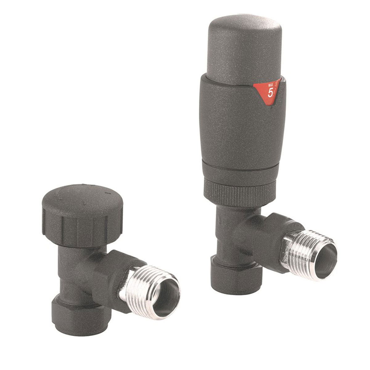 Crosswater Kai Thermostatic Angled Radiator Valve Anthracite