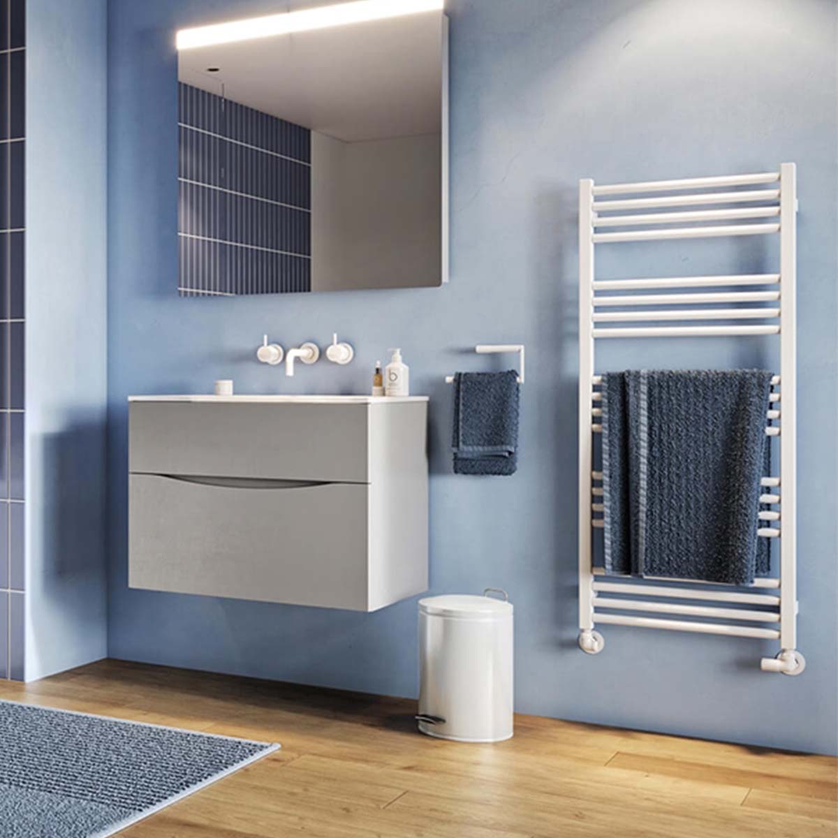 Crosswater MPRO Heated Towel Rail 480x1140mm Matt White