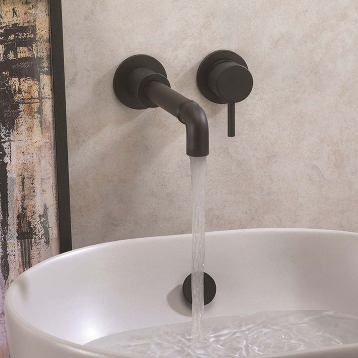 Crosswater MPRO Industrial Basin 2 Hole Set Tap Carbon Black Lifestyle