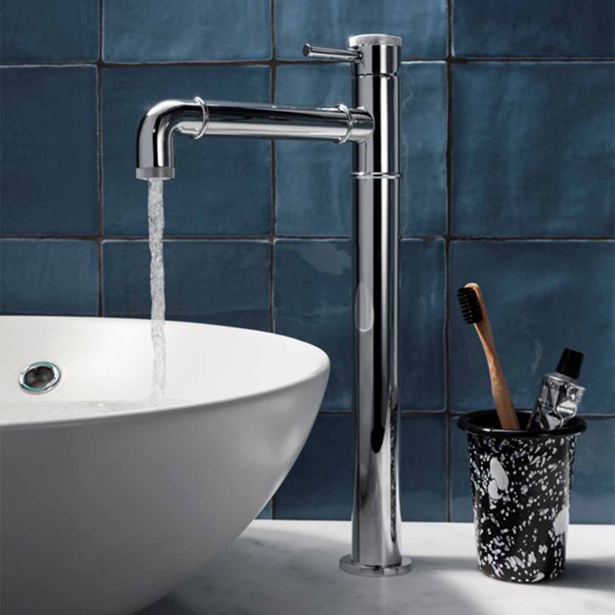 Crosswater MPRO Industrial Basin Tall Mono Mixer Tap Chrome Lifestyle