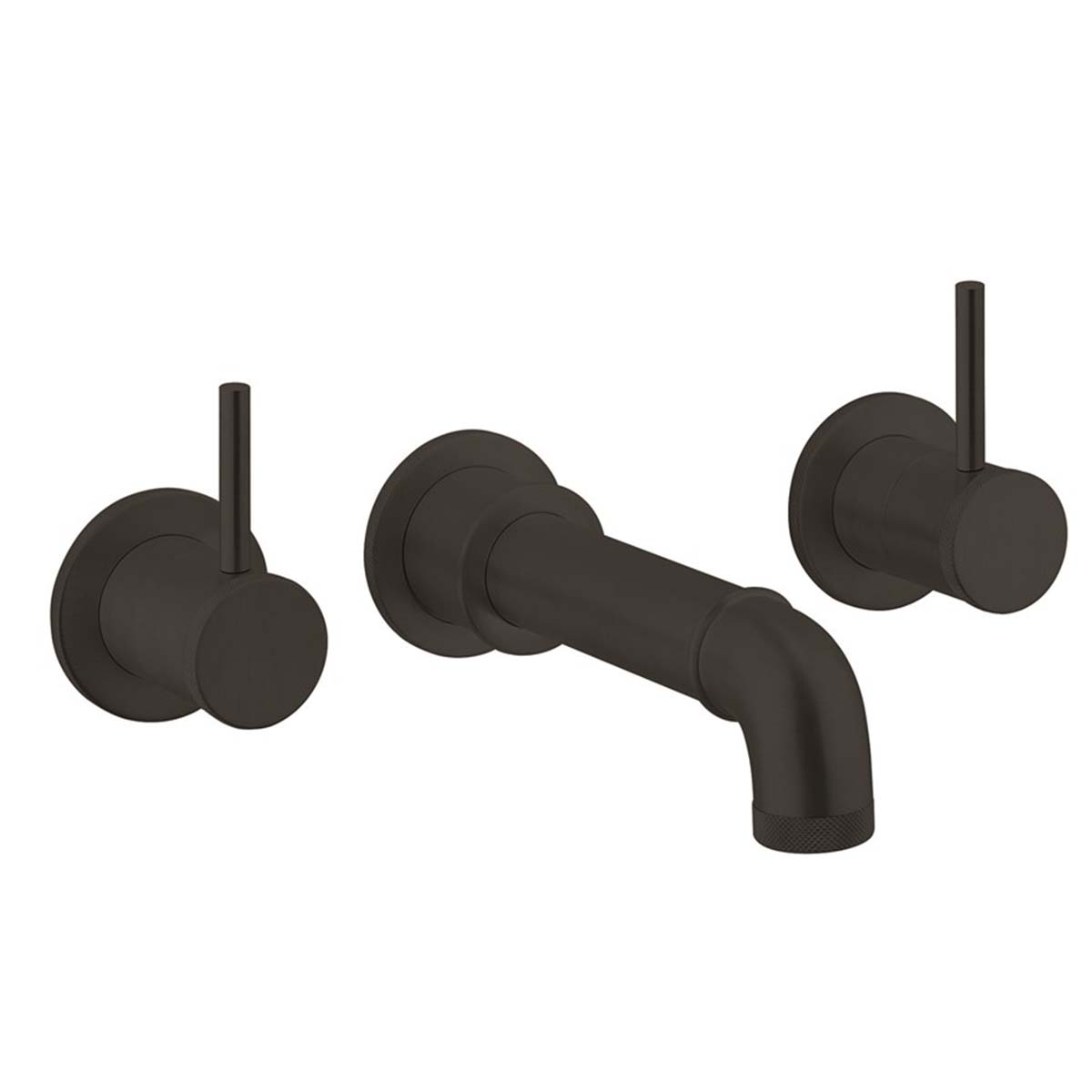 Crosswater MPRO Industrial Bath Spout and Wall Stop Taps Carbon Black