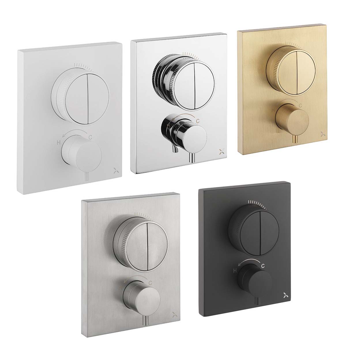 Crosswater MPRO Push Dual Outlet Thermostatic Shower Valve Colours