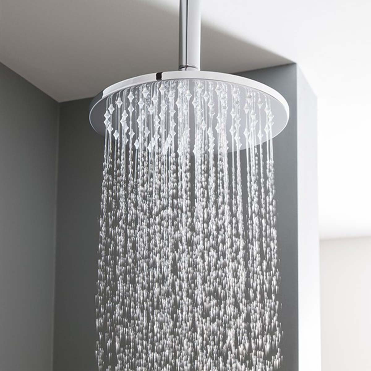 Crosswater MPRO Push Dual Outlet Thermostatic Shower Valve With Pencil Handset and Fixed Overhead Chrome Lifestyle