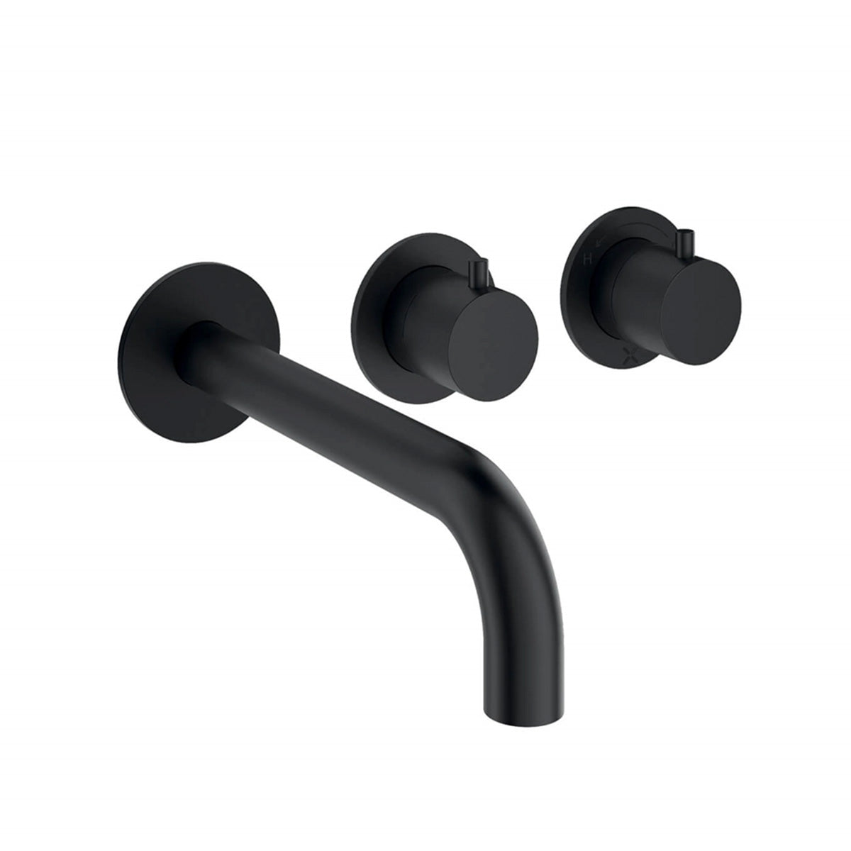Crosswater Module Bath Spout and Wall Stop Taps Matt Black