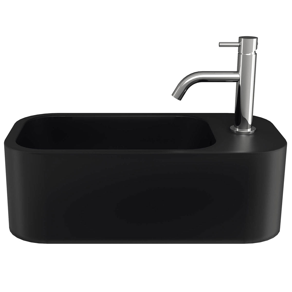 Crosswater Popolo Cloakroom Basin Matt Black Right Handed