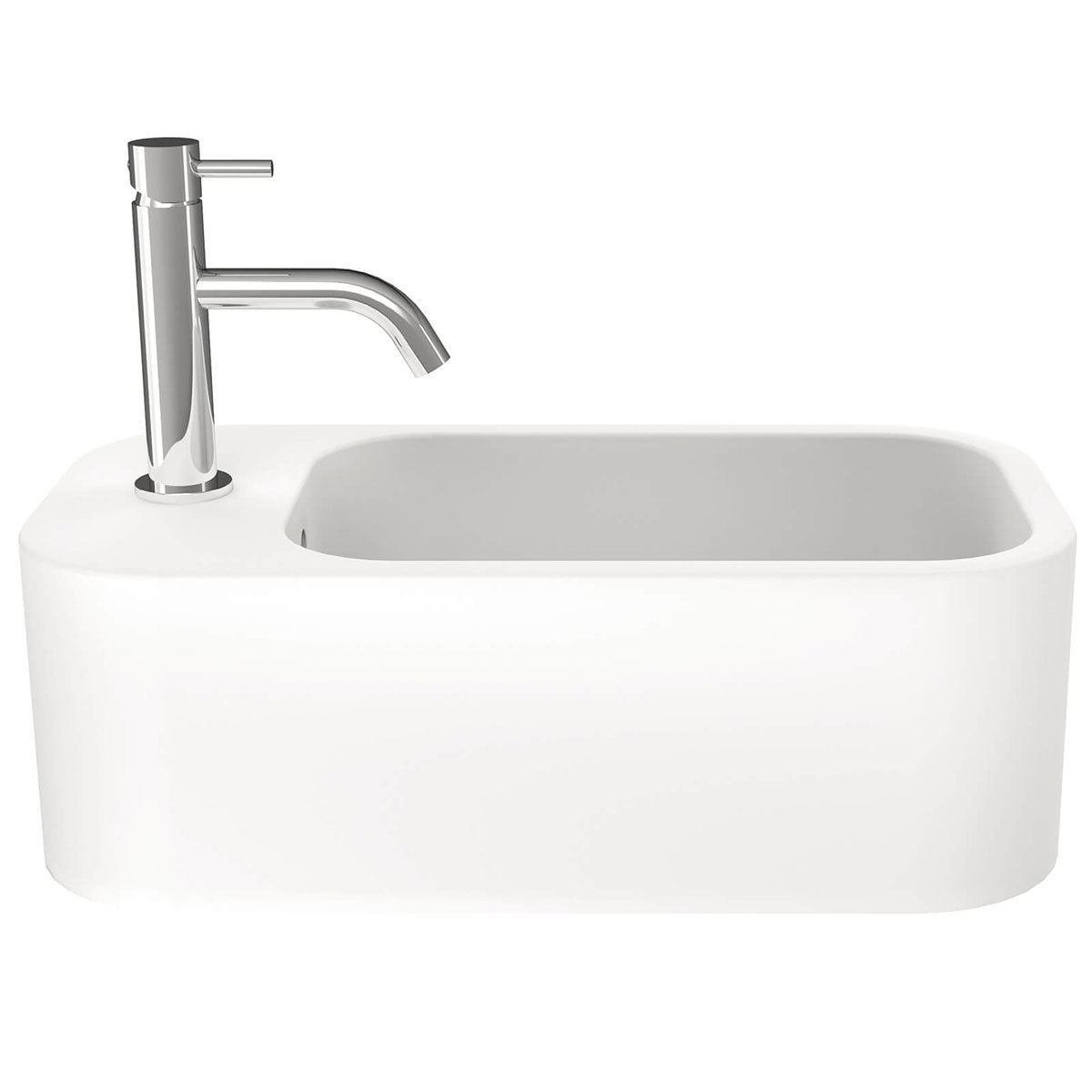Crosswater Popolo Cloakroom Basin Matt White Left Handed