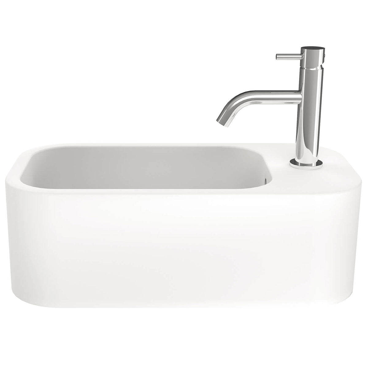 Crosswater Popolo Cloakroom Basin Matt White Right Handed