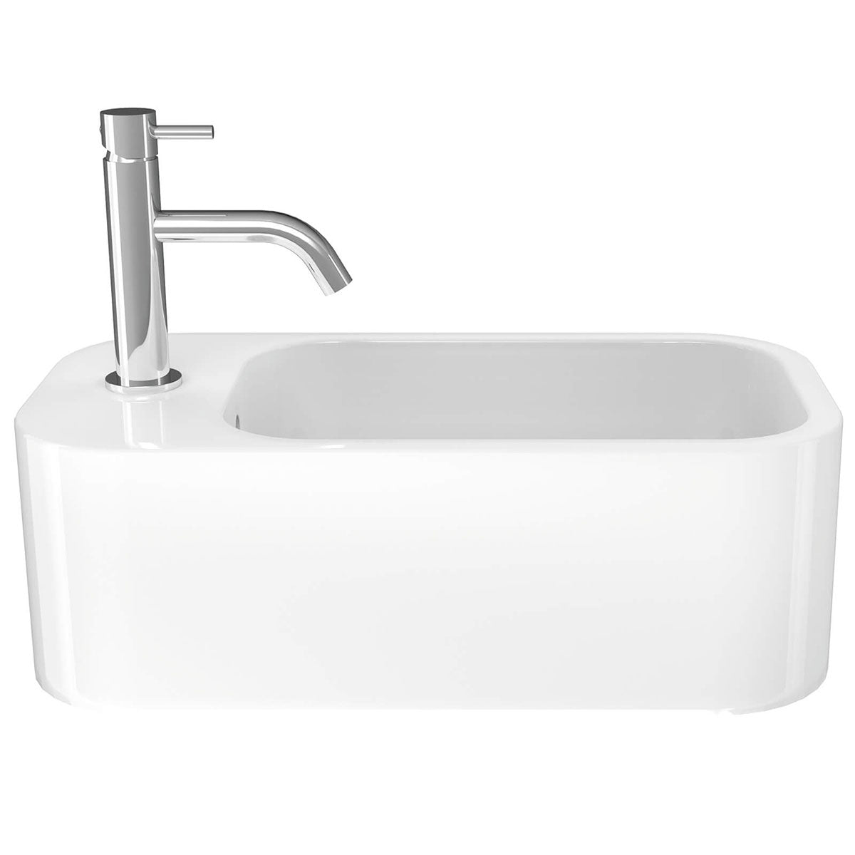 Crosswater Popolo Cloakroom Basin White Left Handed