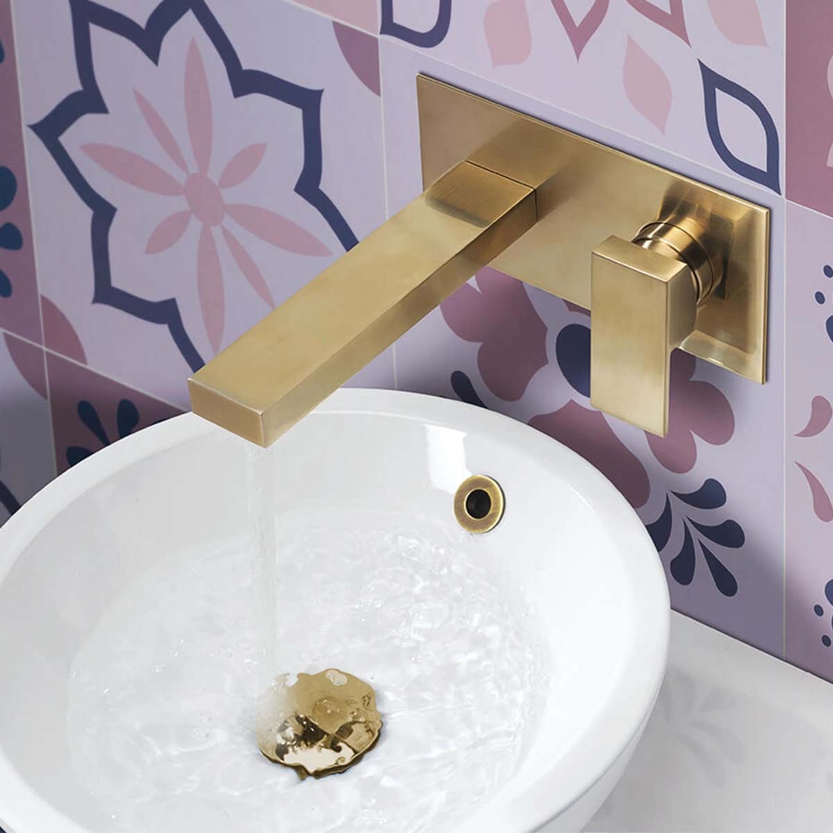 Crosswater Verge Basin 2 Hole Set Tap Brushed Brass Lifestyle