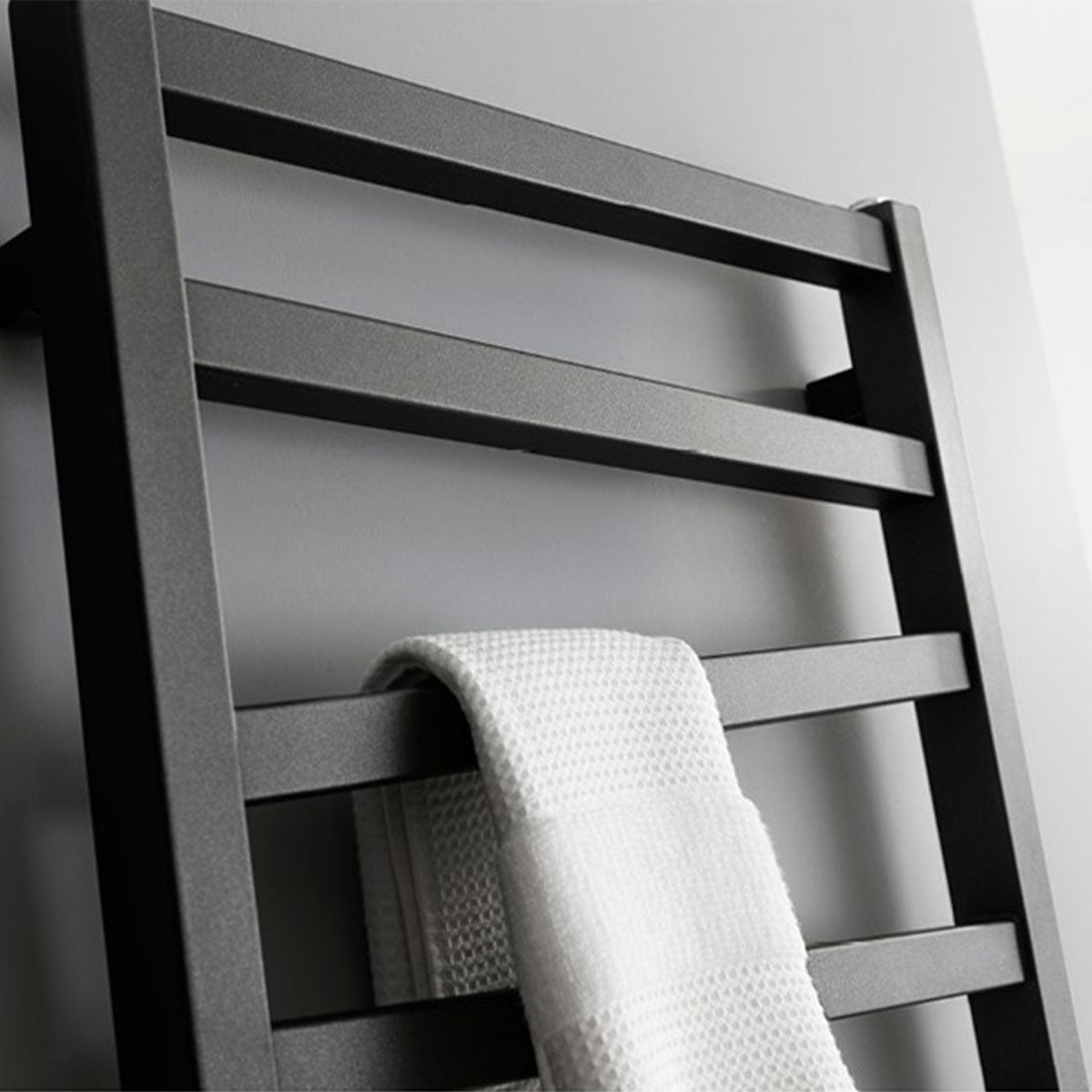 Crosswater Wedge Square Bar Heated Towel Heated Towel Rail Metallic Black