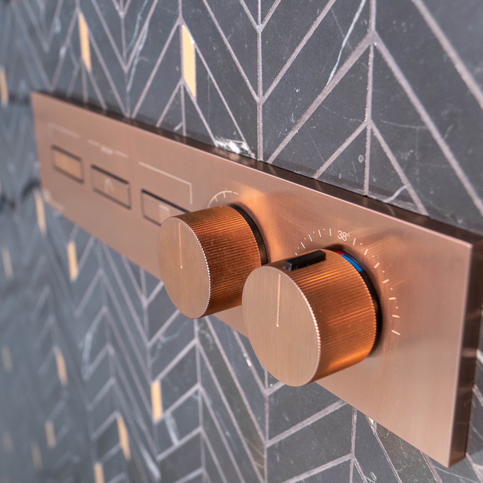 Gessi Hifi linear 2 way shower valve copper brushed lifestyle
