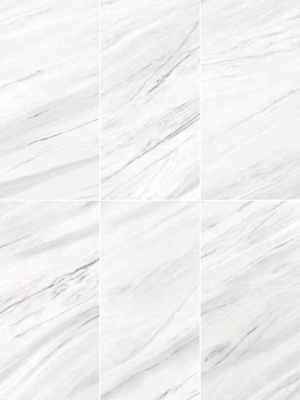 Deluxe Bianco Lasa Marble Effect Porcelain Tile 60x120cm
