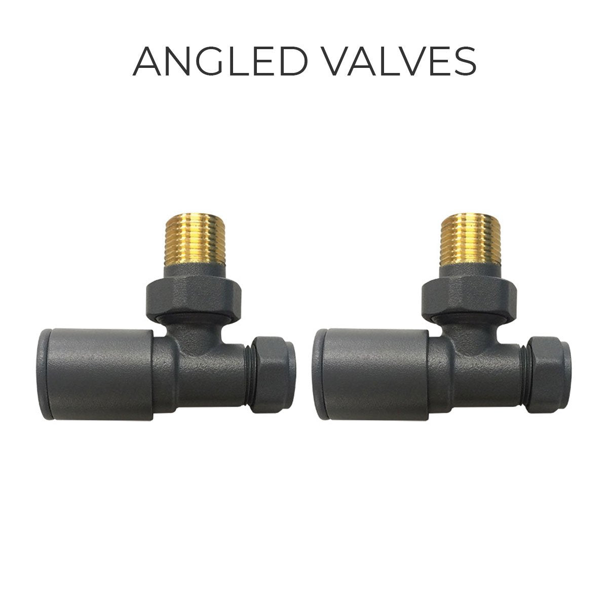 Deluxe Enzo Round Angled Rad Valves Anthracite