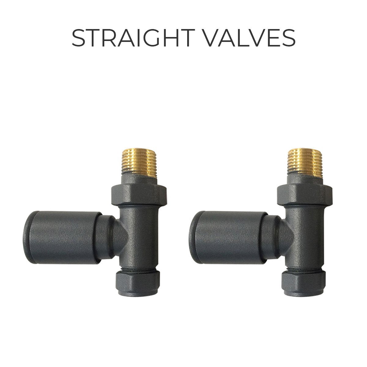 Deluxe Enzo Straight Rad Valves Anthracite