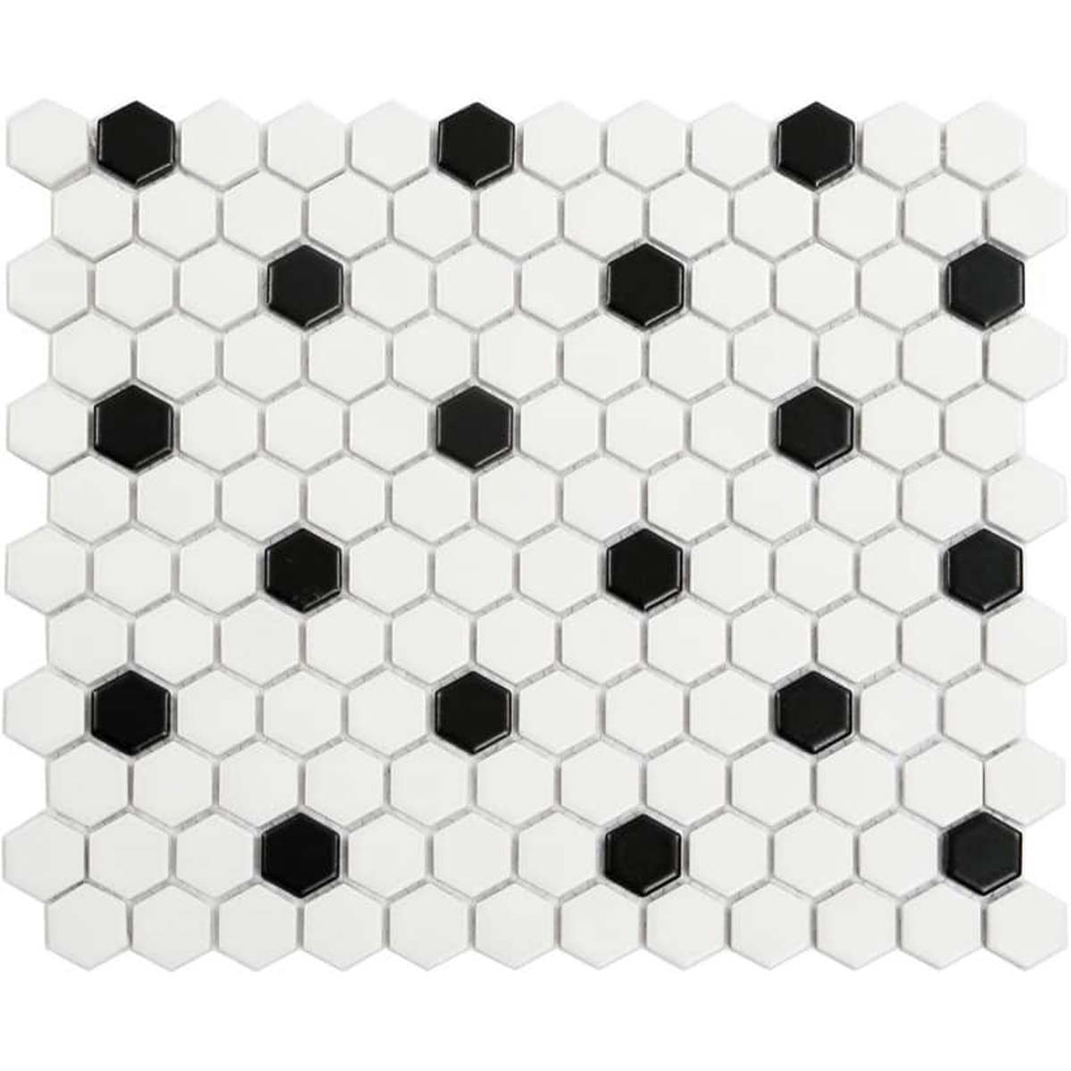 Deluxe Flower Dama Bianca Hexagon Porcelain Mosaic Tile Matte 30x29cm