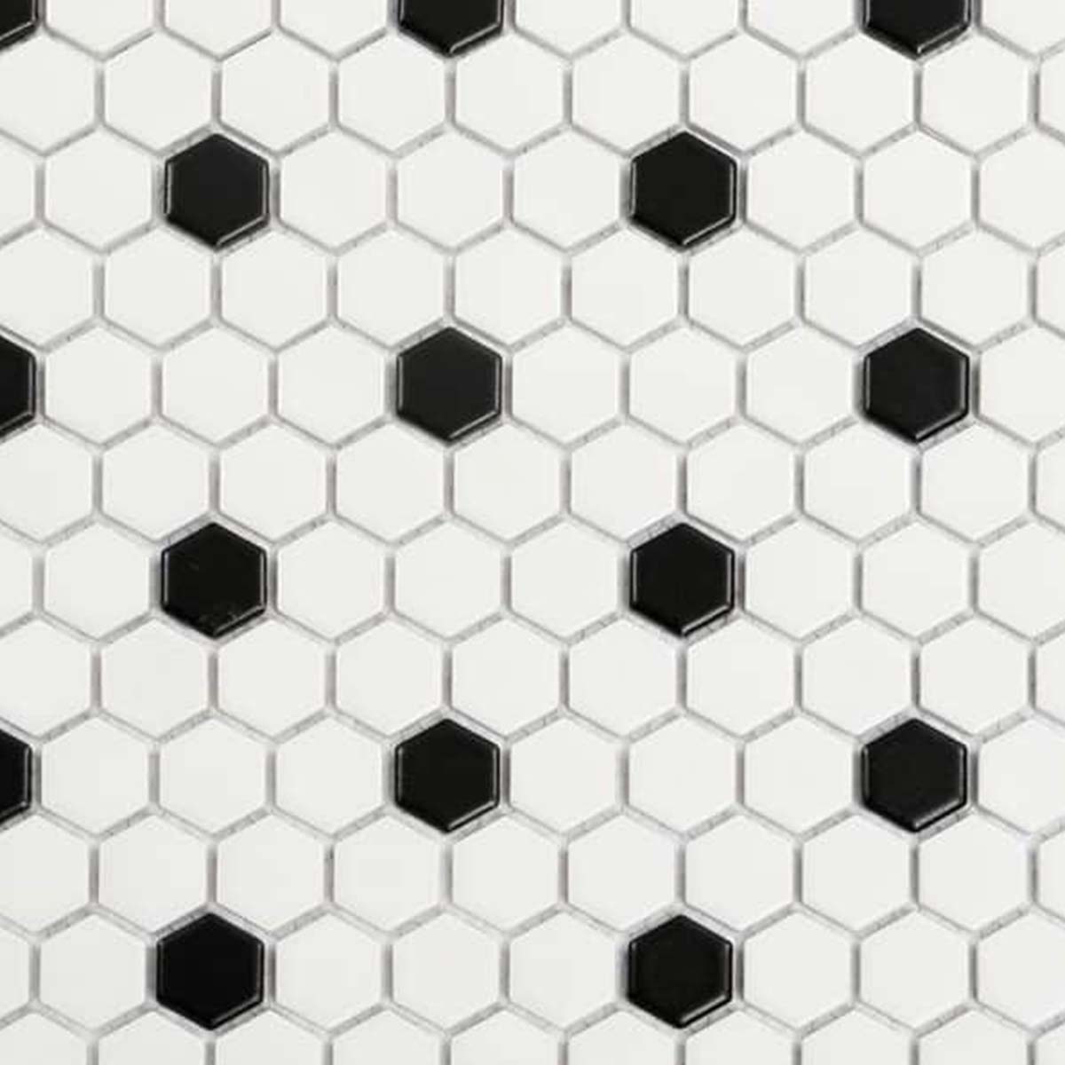 Deluxe Flower Dama Bianca Hexagon Mosaic Porcelain Tile Matte