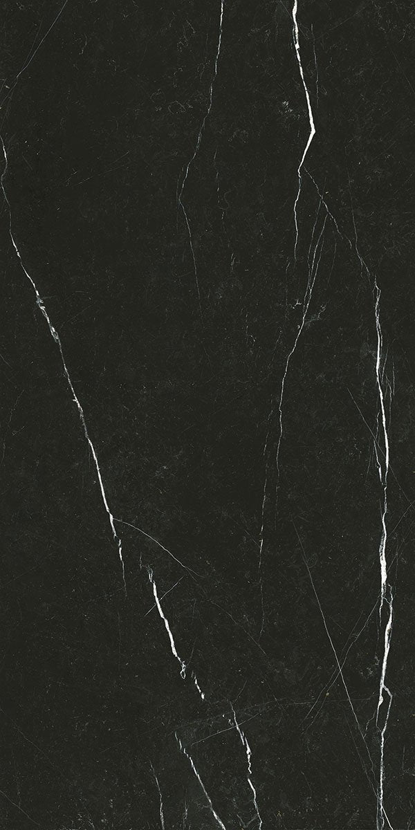 Deluxe Nero Marquinia Marble Effect Porcelain Tile 60x120cm Pattern