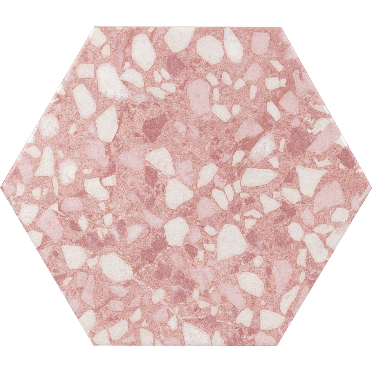 Deluxe Terrazzo Rose Hexagonal Porcelain Tile Matt
