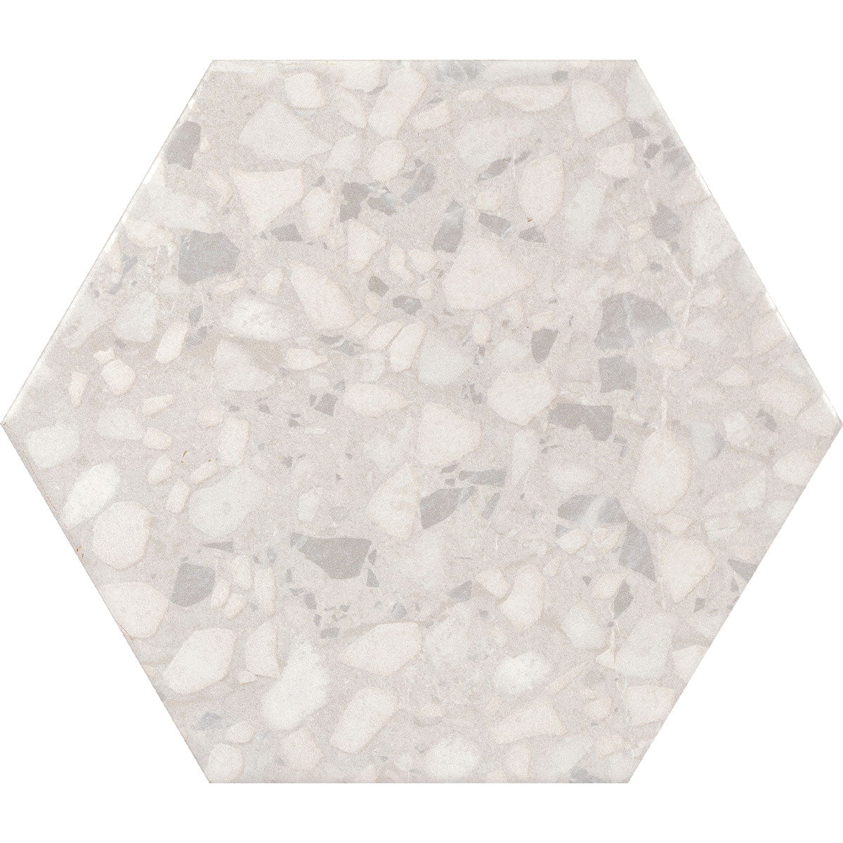 Deluxe Terrazzo Talc Hexagonal Porcelain Tile Matt