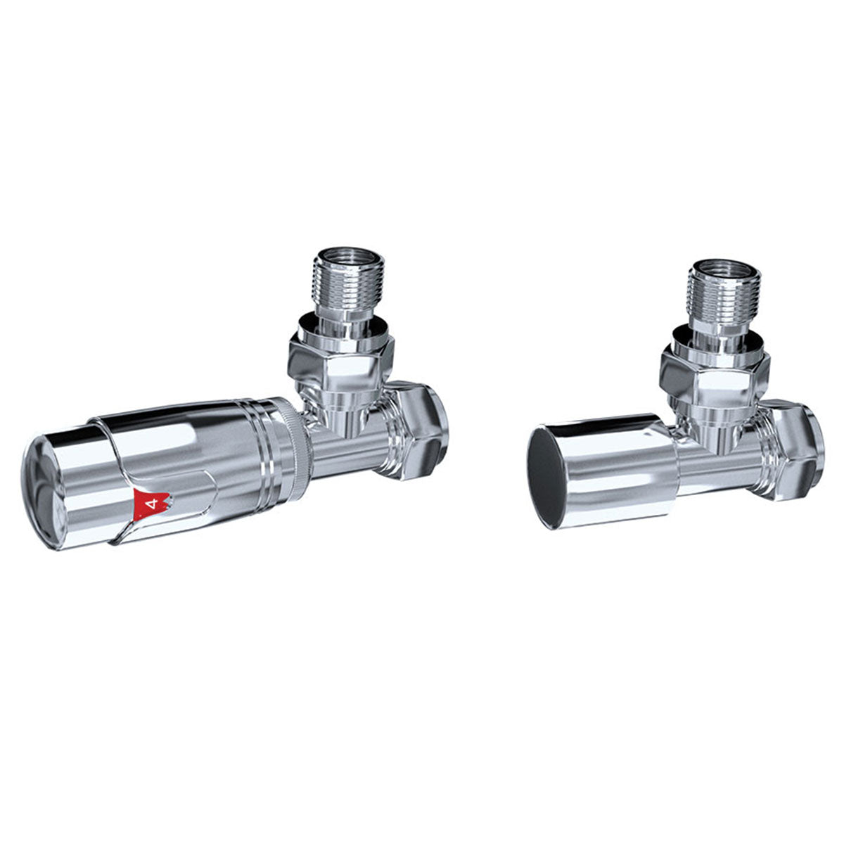 Deluxe Thermostatic Round Angled Rad Valves Chrome