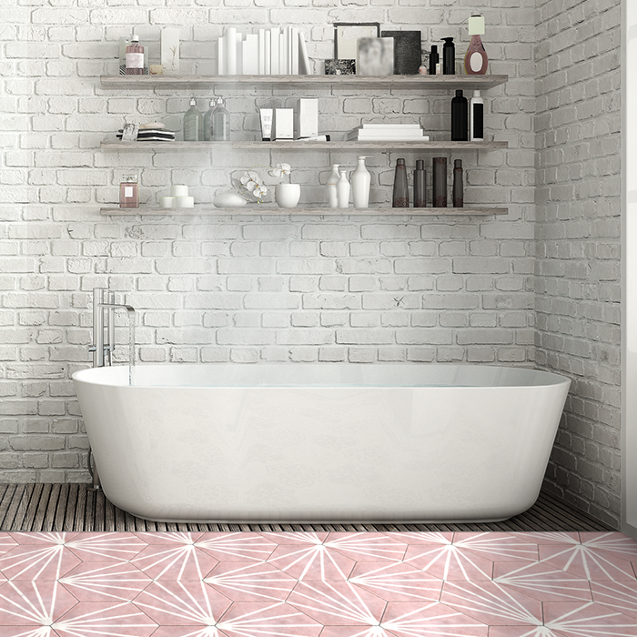 Deluxe Lilypad Rosa Porcelain Matt Tile 23x20cm