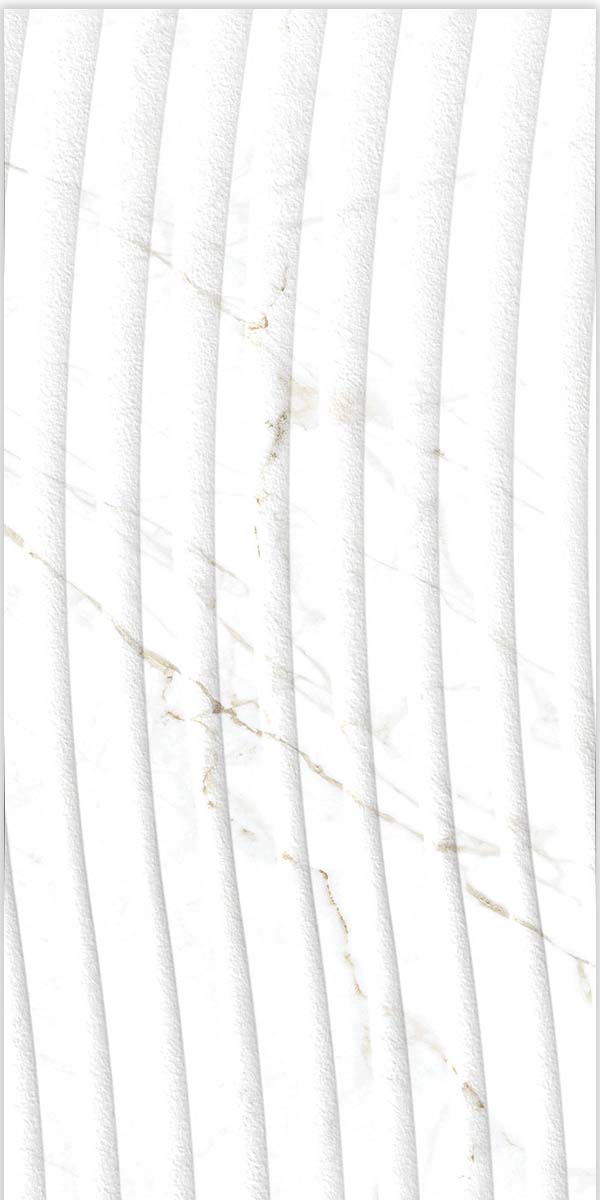 Dual White Decor Marble Effect Wall Tile 33x100cm Matt