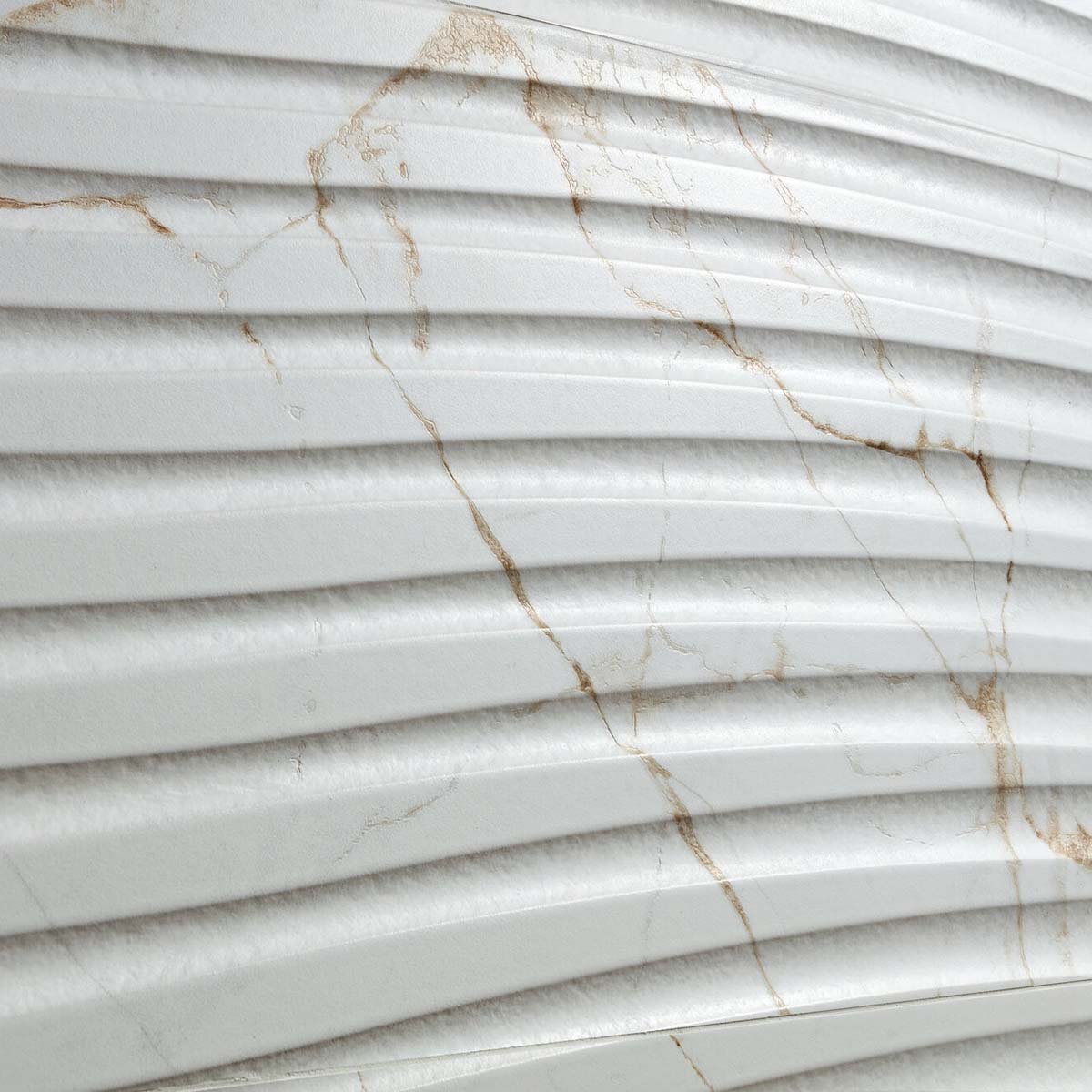 Dual White Decor Marble Effect Wall Tile 33x100cm Matt