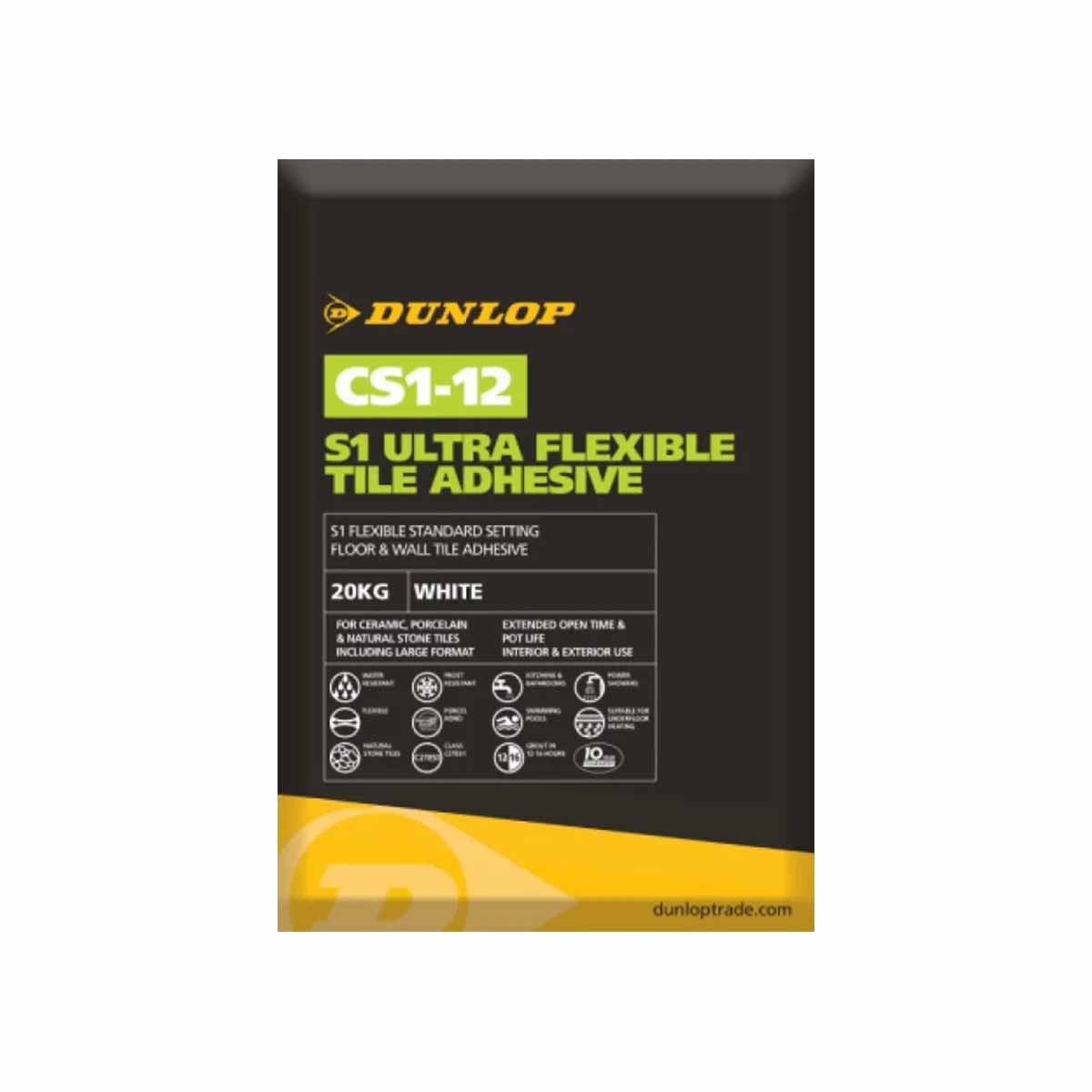 Dunlop CS1 12 S1 Ultra Flexible Tile Adhesive