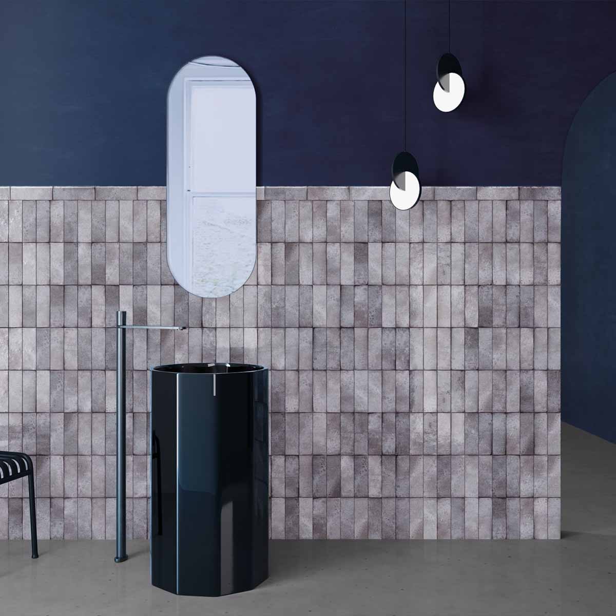 Dyroy Grey Decor Wall Tile 6.5x20cm Gloss Lifestyle