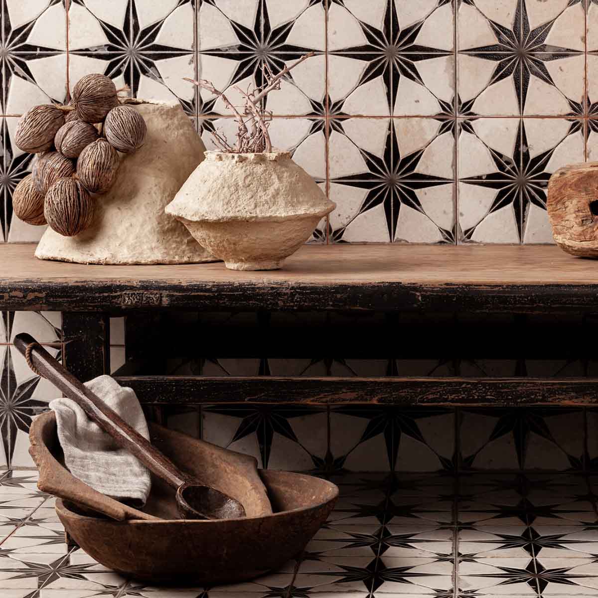 FS Star Black 4D Pattern Tile 45x45cm Matte