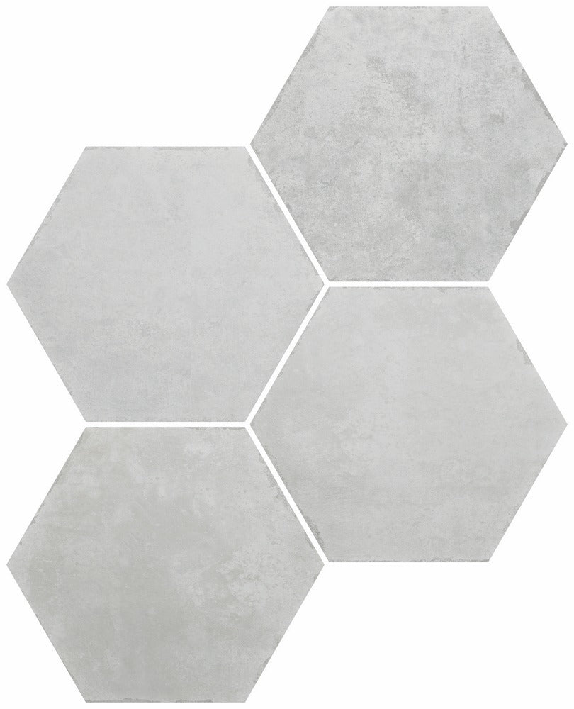 Fiori Blanco Hexagonal Porcelain Tile Matt