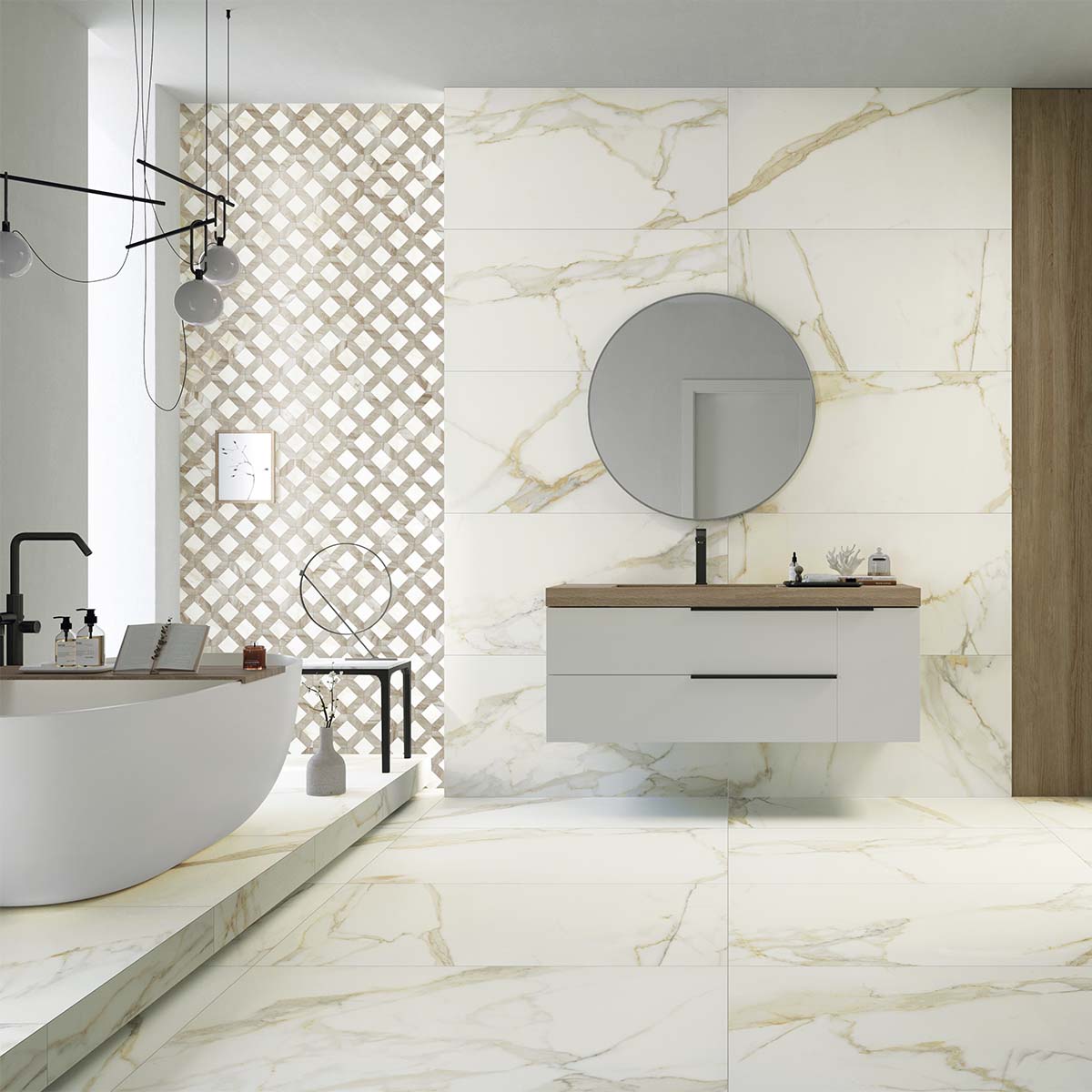 Florentina Marble Amalfi 3D Honed Porcelain Tile 60x120cm
