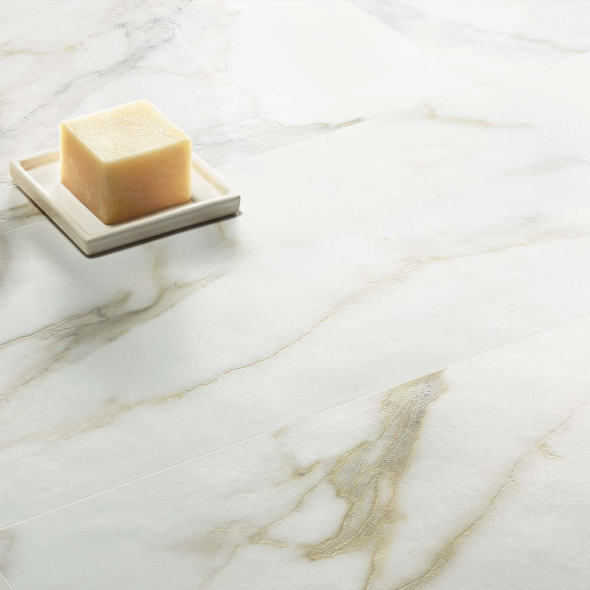 Florentina Marble Amalfi 3D Honed Porcelain Tile 60x120cm Lifestyle