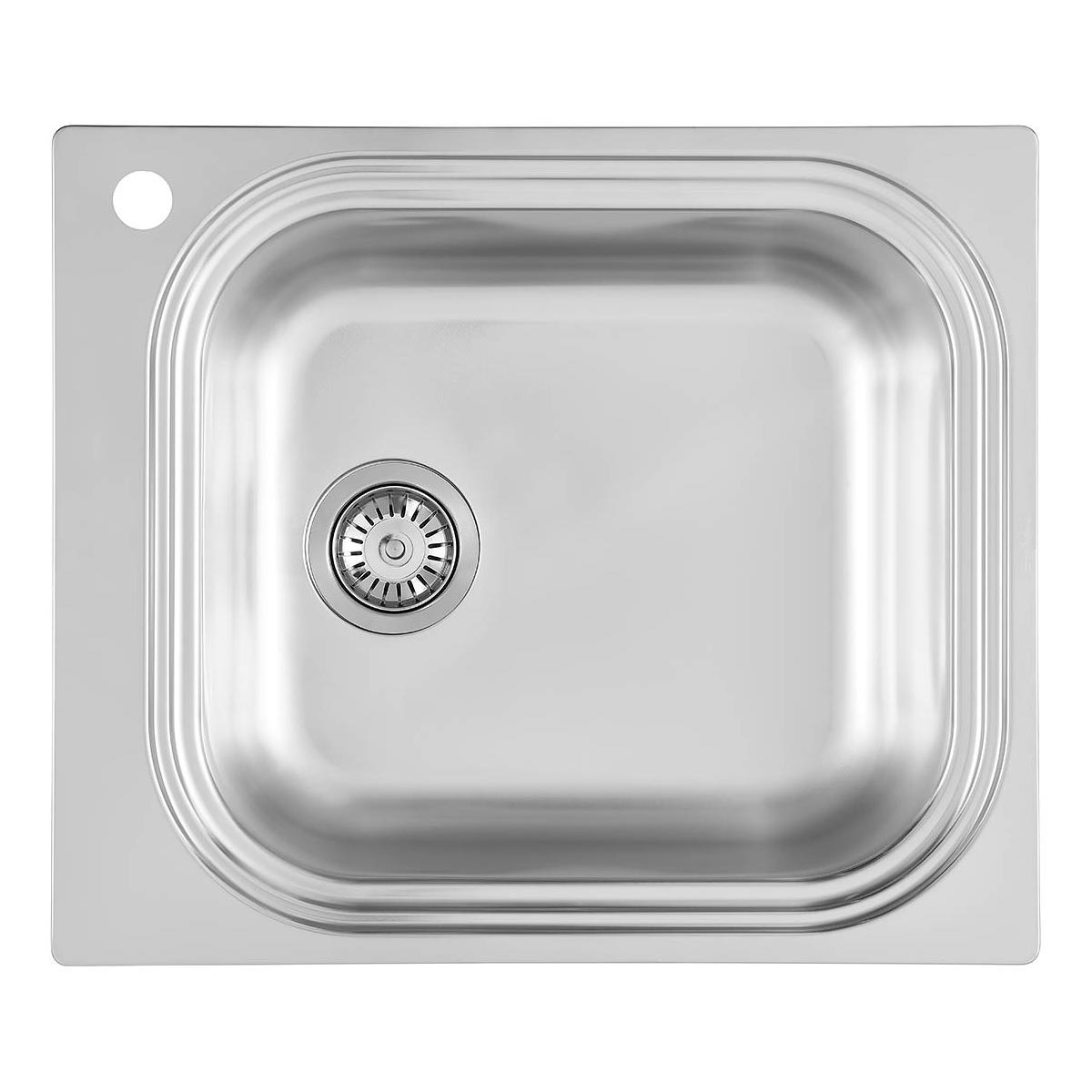 Foster Big Bowl Kitchen Sink 590x500mm Left Side Waste Brushed Stainless Steel