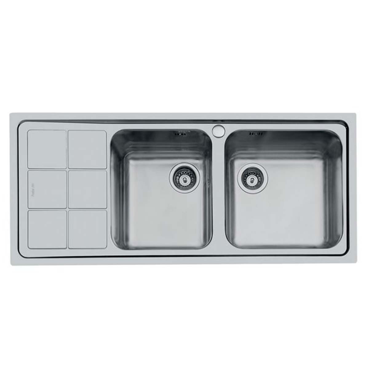 Foster S3000 Double Kitchen Sink with Drainer Brushed Stainless Steel Left Handed