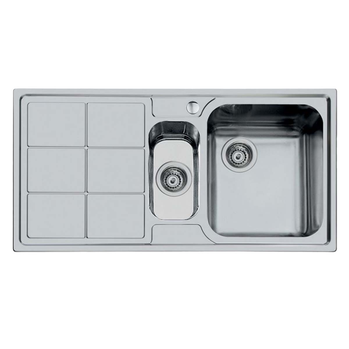 Foster S3000 1.5 Bowl Kitchen Sink with Draining Board 970x500mm Brushed Stainless Steel