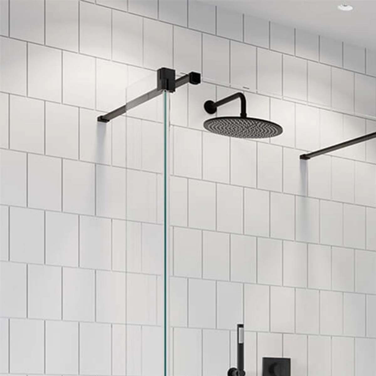 G8 Matt Black Flipper Panel for Granlusso 8 Wetroom Screen