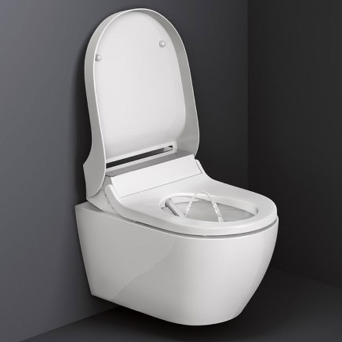 Geberit AquaClean Tuma Comfort Rimless Wall Mounted Shower WC Pan With Soft Close Toilet Seat
