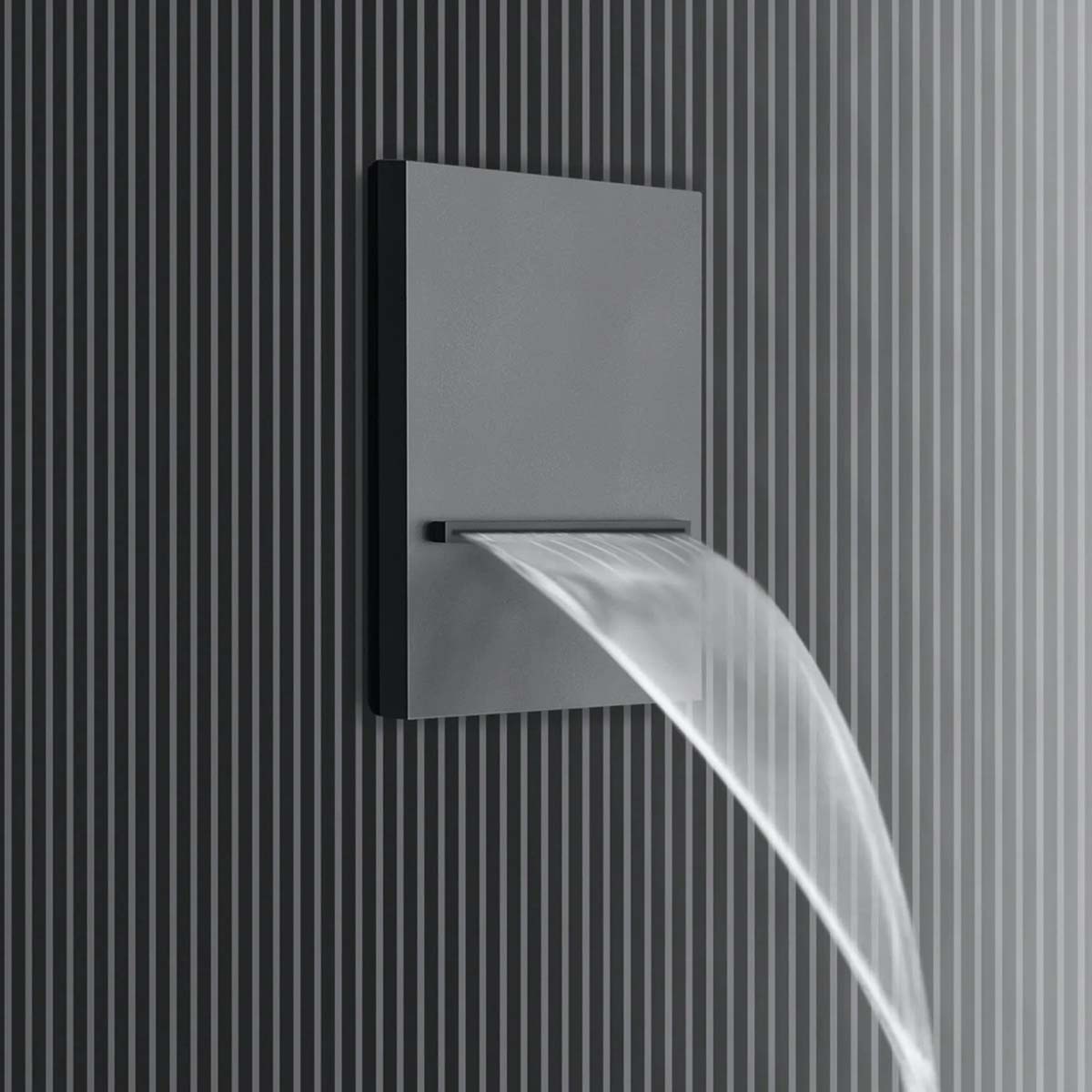 Gessi 316 wall mounted cascade shower spout matt black lifestyle