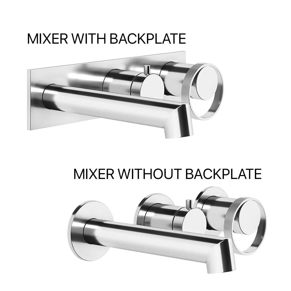 Gessi Anello Bath Shower Mixer and Pencil Handset with and without backplate