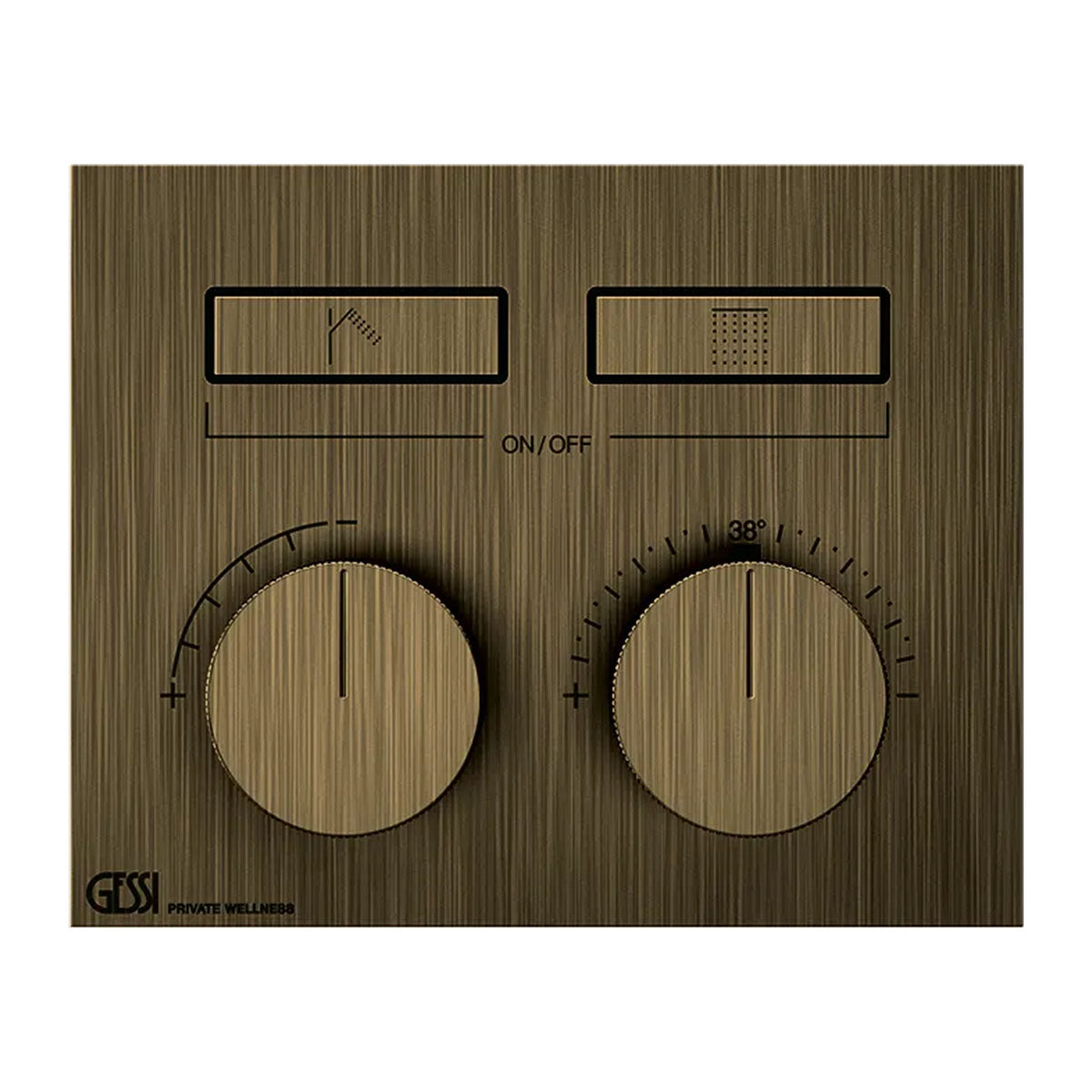 Gessi Hifi compact 2 way shower valve aged bronze