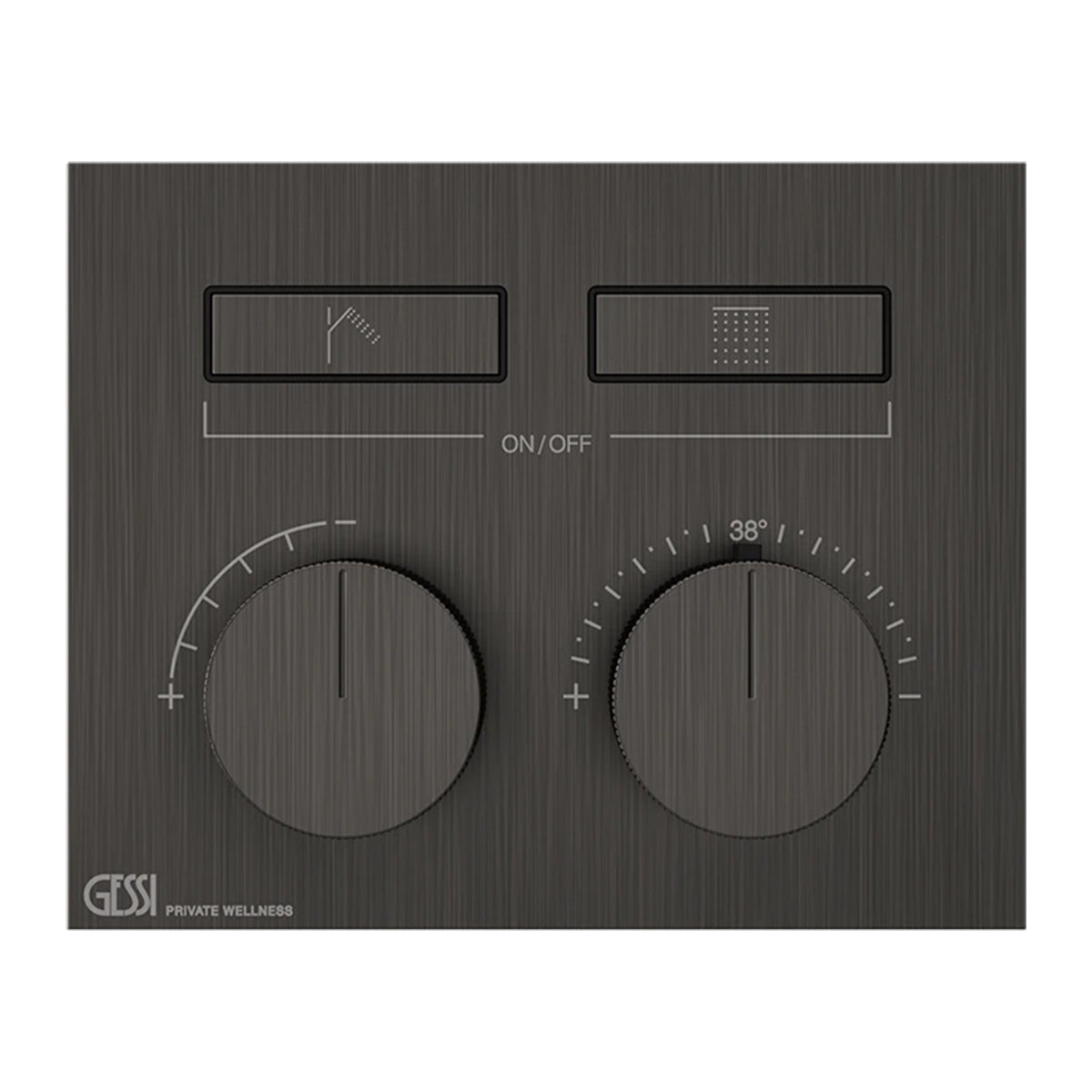 Gessi Hifi compact 3 way shower valve black metal feature