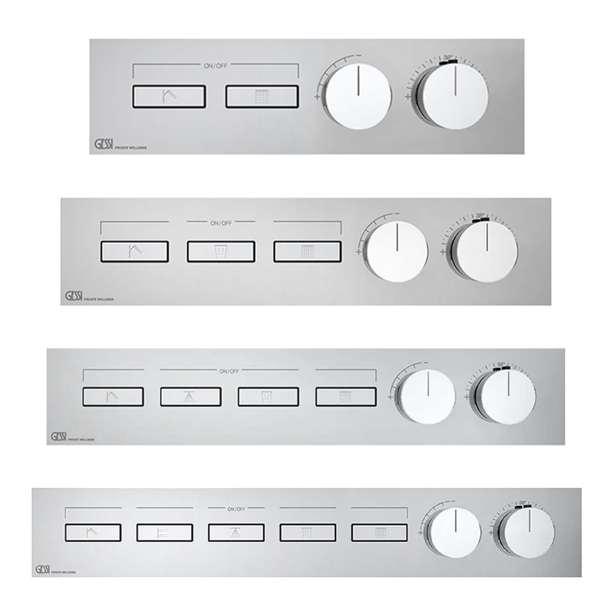 Gessi Hifi linear shower valves chrome