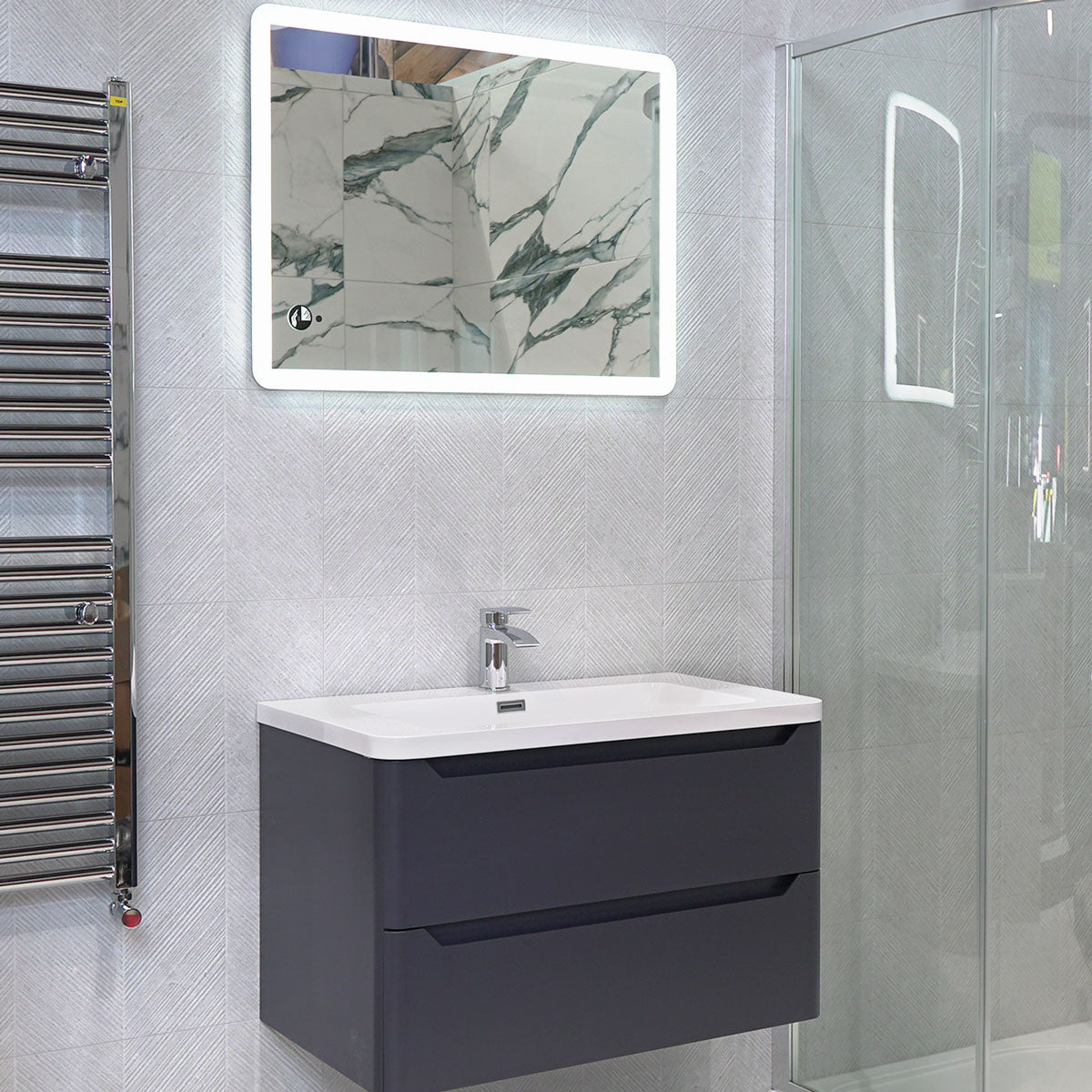 Ghent Silver Decor Wall Tile 33x100cm Matte